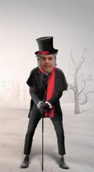Troy as Scrooge